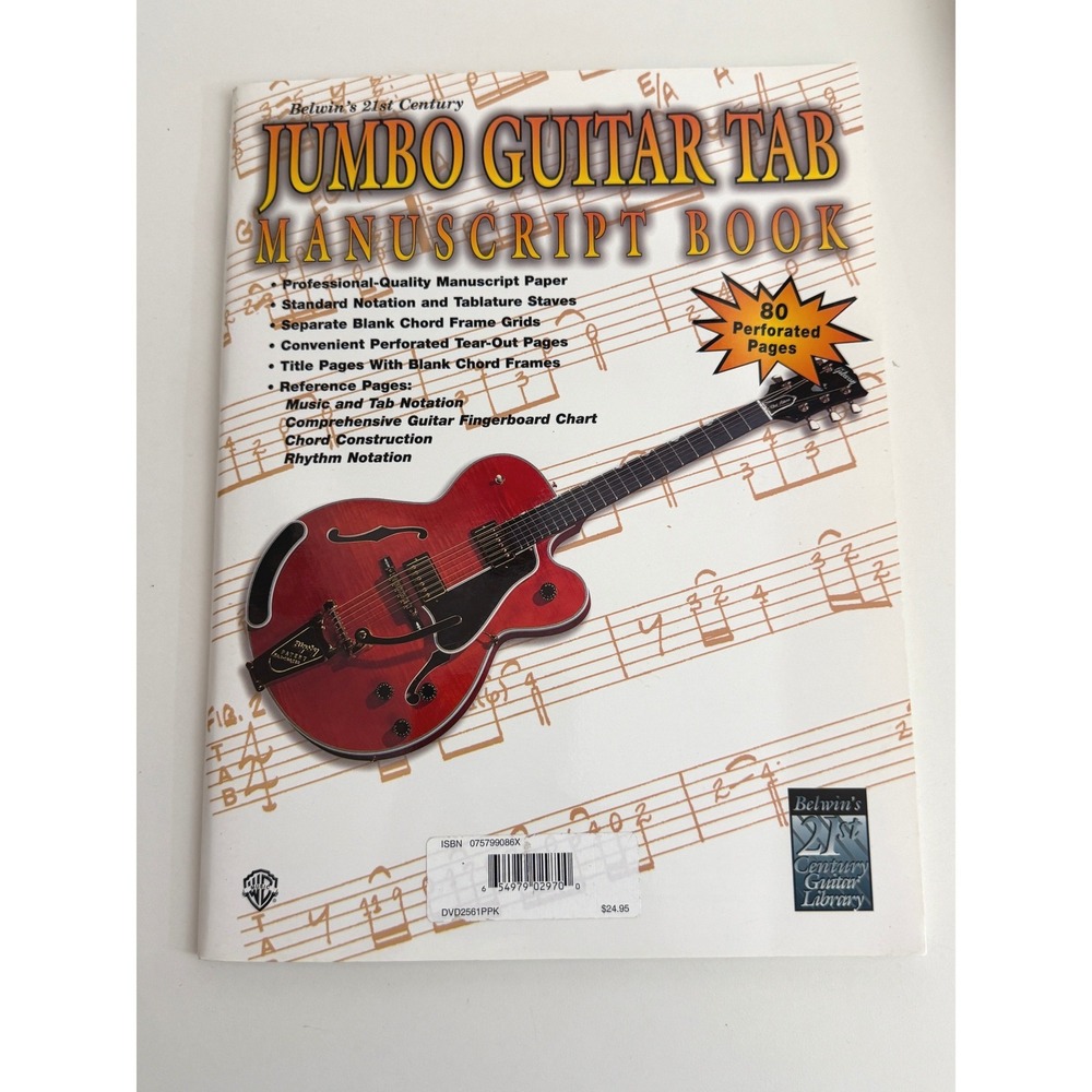 Belwin's 21st Century Jumbo Guitar Tab Manuscript‎ Book 80 Perforated Pages